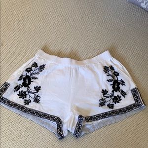 J.crew size 4 white gauze shorts with embroidery